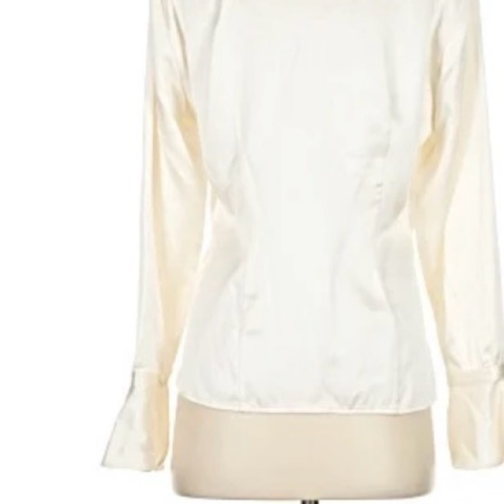 J. Crew Cream Ruffle Front Blouse - Picture 2 of 2